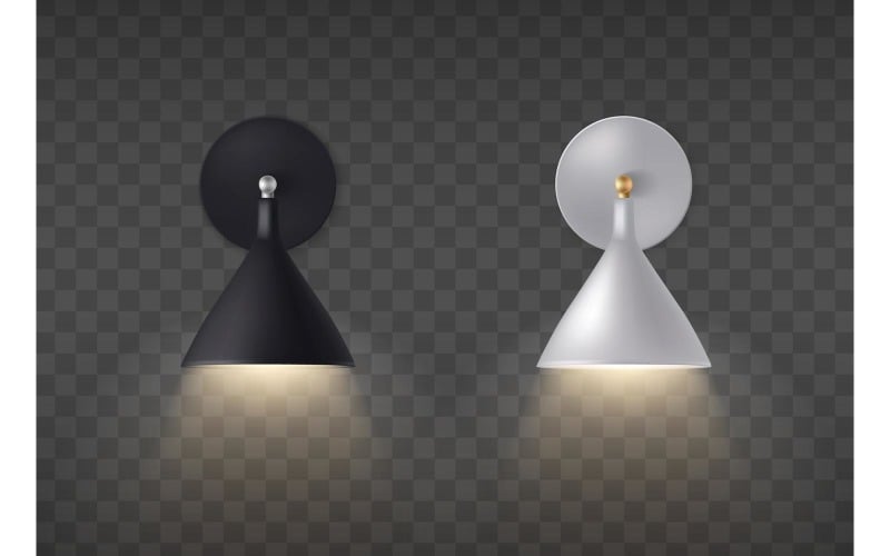 Lámpara realista 2 concepto de ilustración vectorial