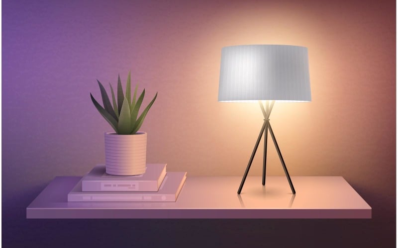 Lampe Realistisches 5 Vektor-Illustrations-Konzept