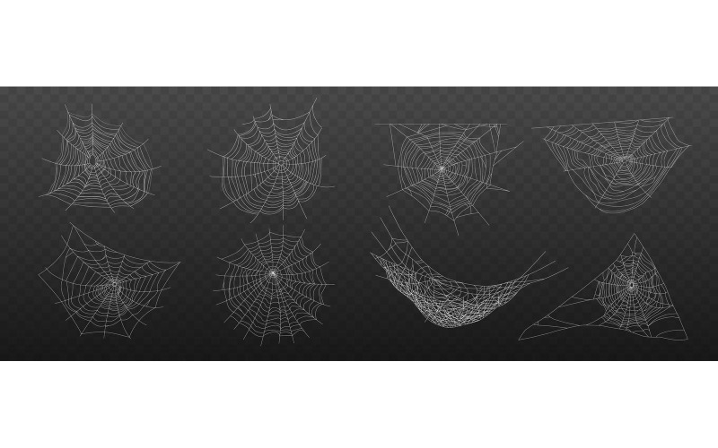 Realistisch Spinneweb Set Vector Illustratie Concept