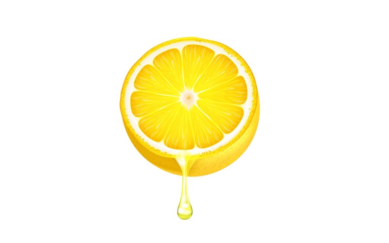 Citrus Lemon Realistic Juice Vector Illustration Concept