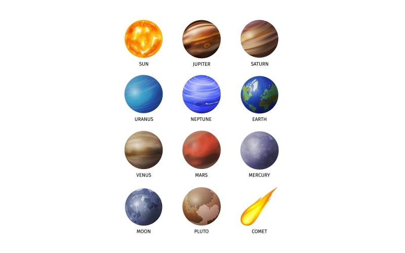 Realistic Space Planet Vector Illustration Concept