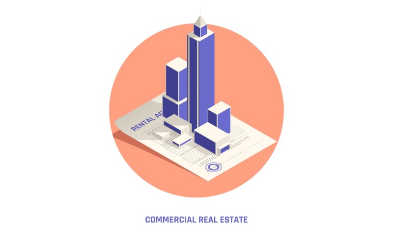 Commercial Real Estate Isometric-01 Vector Illustration Concept