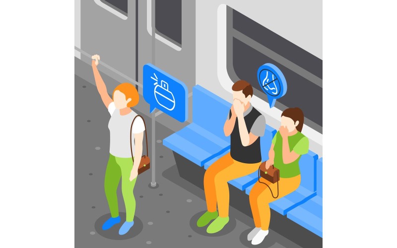 Public Transport Problems Isometric Background 3 Vector Illustration Concept