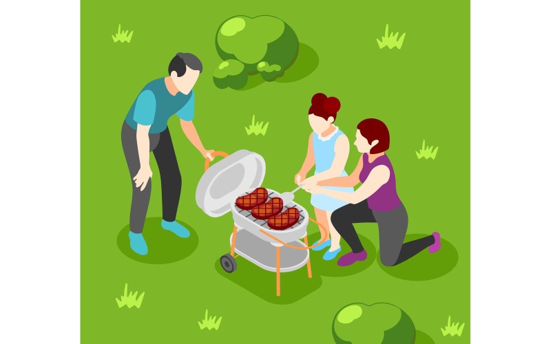Międzynarodowy Dzień Rodzin Izometryczne Tło 2 Wektor Ilustracja Koncepcja