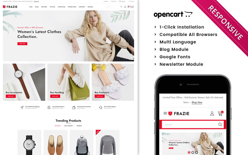 Frazie - Responsywny motyw Opencart w Fashion Store