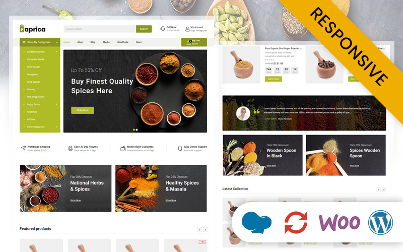 Paprica Spice Food Store Responsywny motyw WooCommerce