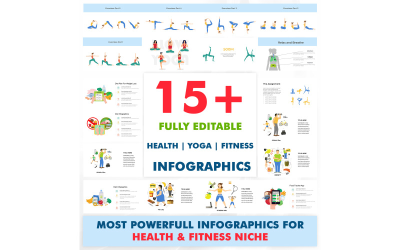Plus de 15 modèles d'infographies de présentation PowerPoint sur la santé et le yoga entièrement modifiables