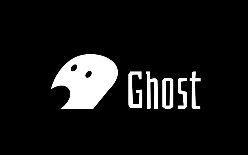 Simple Ghost - Svart företagslogotyp