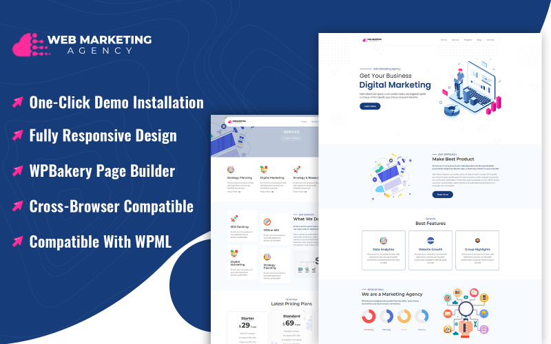 Tema WordPress da Agência de Marketing da Web