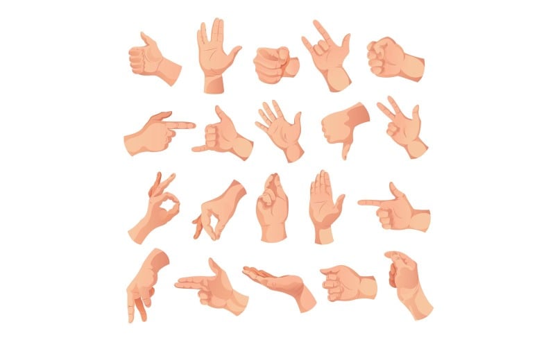 Human Hands Set Vector Illustration Concept - TemplateMonster