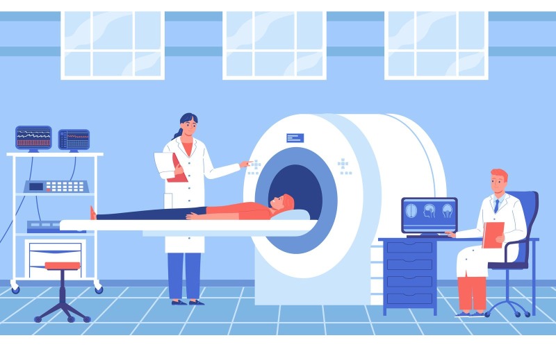 hôpital, irm, vecteur, illustration, concept