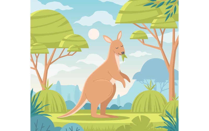 Australie, dessin animé, 3, vecteur, illustration, concept
