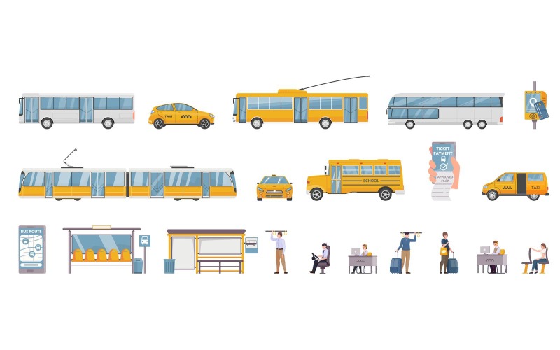 Concept d'illustration vectorielle pour les transports terrestres publics