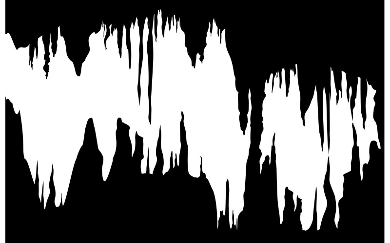 Cseppkövek Stalagmitok fekete fehér vektoros illusztráció koncepció