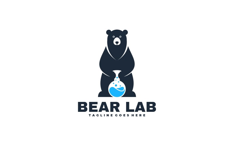 Estilo del logotipo de la silueta del laboratorio del oso