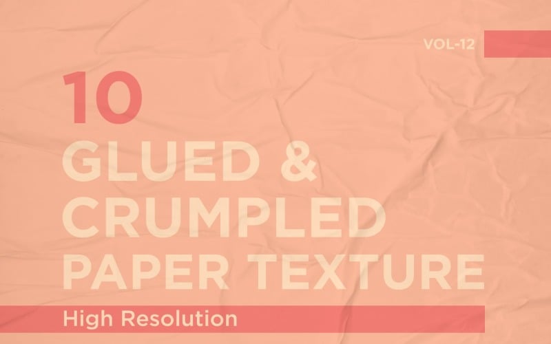 Glued, Wrinkled and Crumpled Paper Texture Vol 12