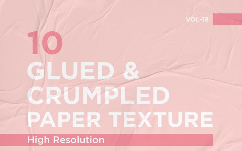 Glued, Wrinkled and Crumpled Paper Texture Vol 18