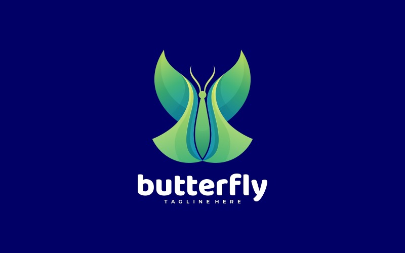 Green Butterfly Gradient Logo Style