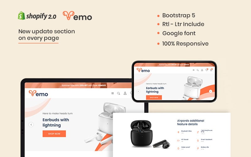 Vemo - O tema Premium Shopify de produto único