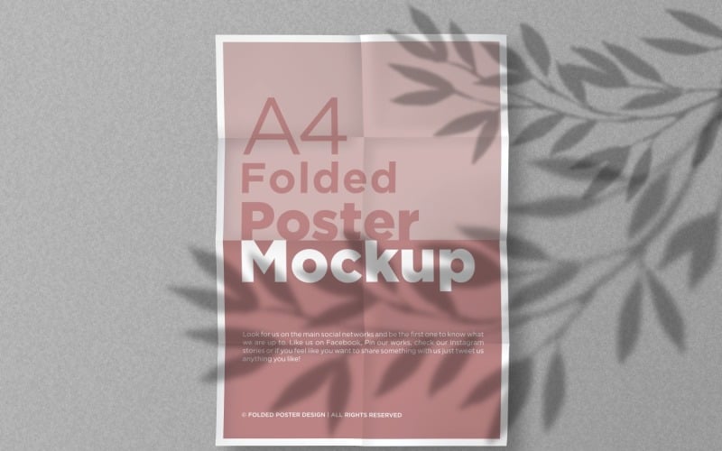 A4 Katlanmış organik Kağıt el ilanı Mockup Tasarım şablonu
