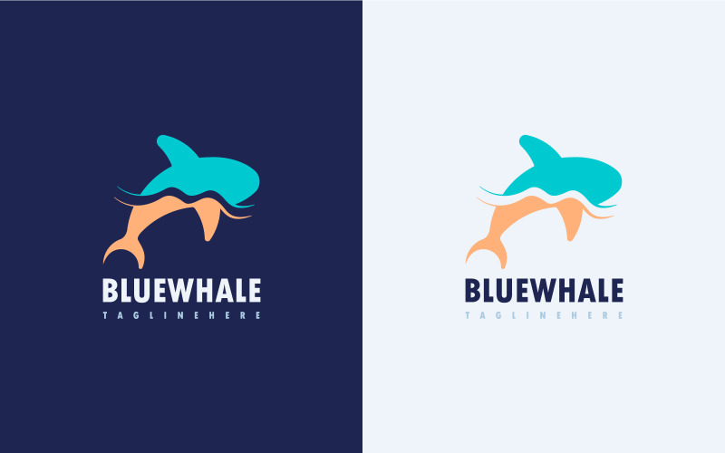 Balena Blu Logo Design Concept Vector