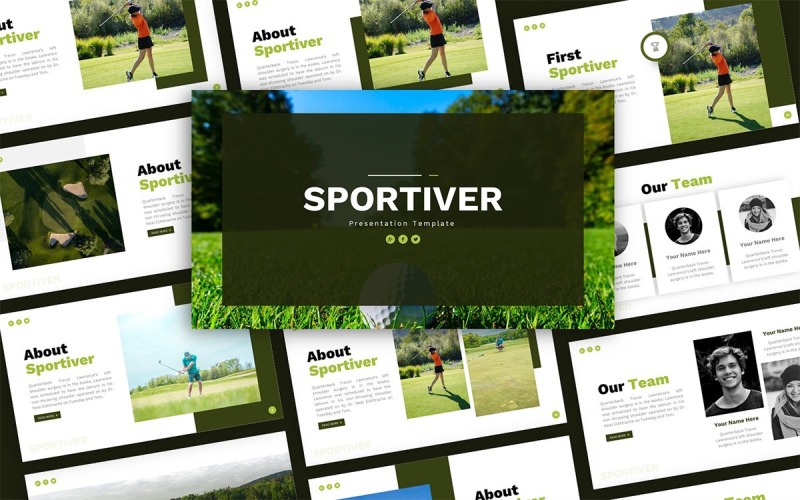 Sportiver - Sportovní víceúčelová šablona prezentace PowerPoint