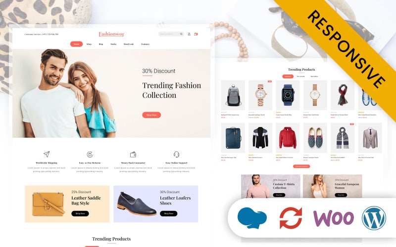 Fashionwor - Tema responsivo de WooCommerce para tiendas de moda