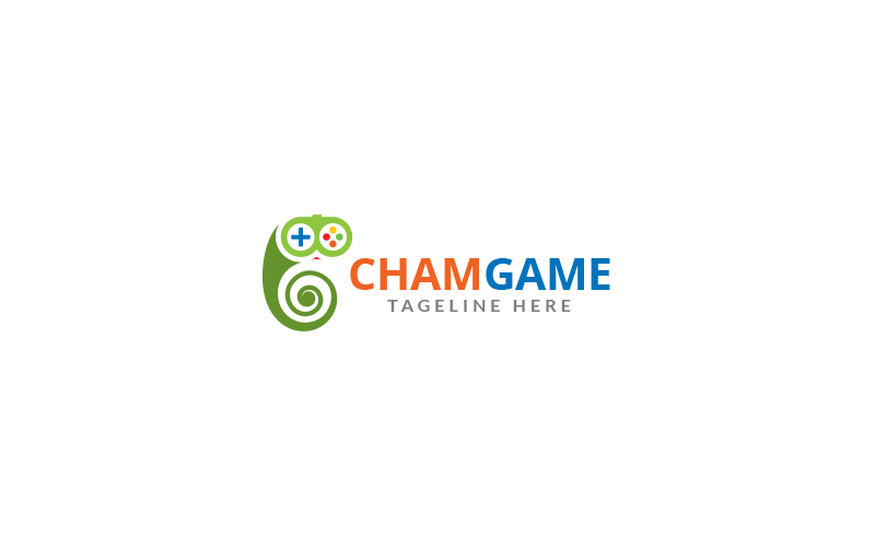 Modelo de design de logotipo do jogo Chameleon