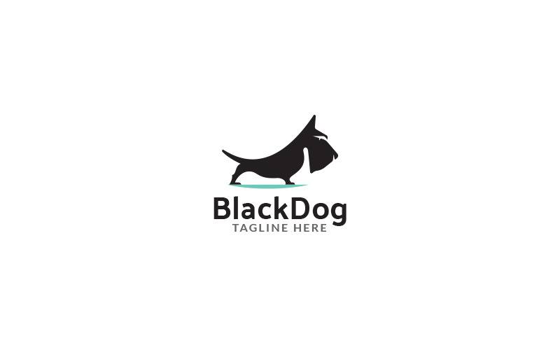 Ontwerpsjabloon voor zwarte hond-logo