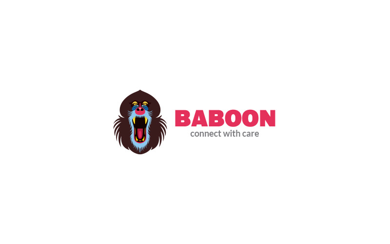 Шаблон дизайна логотипа лицо бабуина