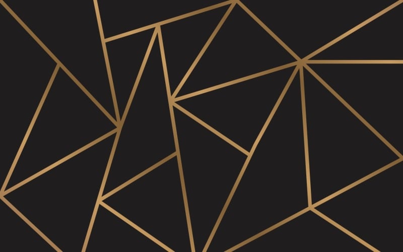 Fondo de mosaico triangular negro y dorado
