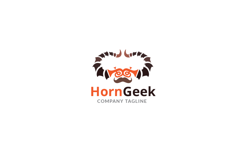 Modello di progettazione del logo di Horn Geek