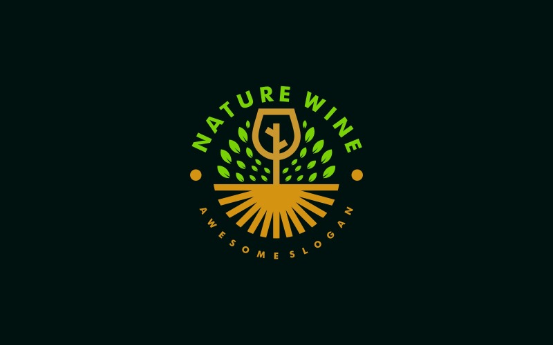Nature Wine Vintage Logo Style