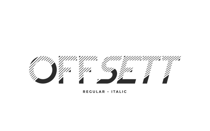 Offsett futuristické zobrazovací písmo