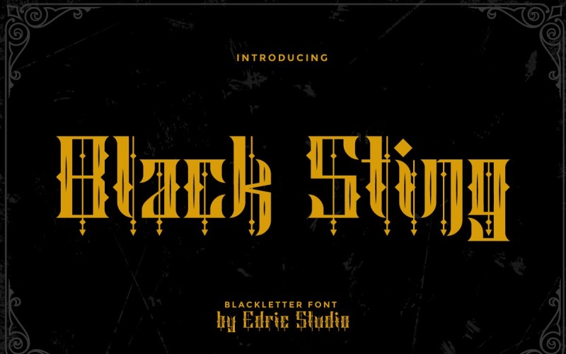 Czarna czcionka Blackletter Sting