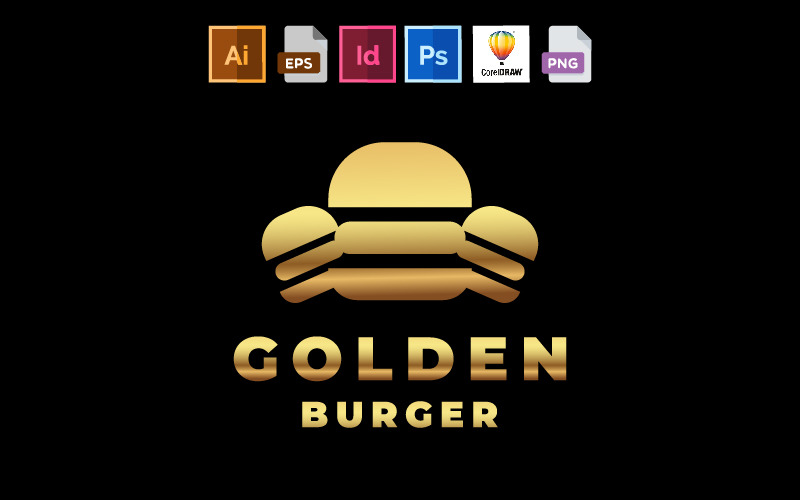 Golden Burger Logo Template
