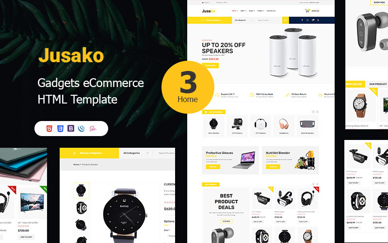 Jusako - E-Commerce-HTML5-Vorlage für Gadgets | Bootstrap 5