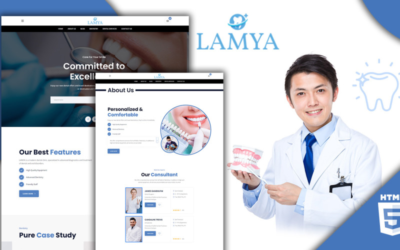 Lamya Medical Dentist HTML5 webbplatsmall