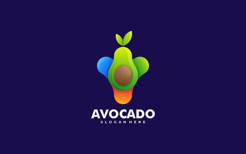 Logo colorato sfumato di avocado