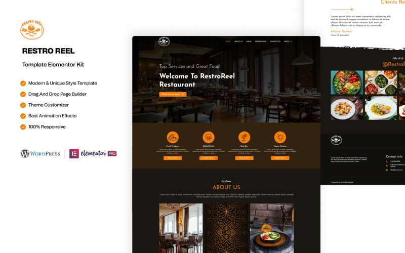 Restro Reels – Restoran WordPress Elementor Şablon Seti