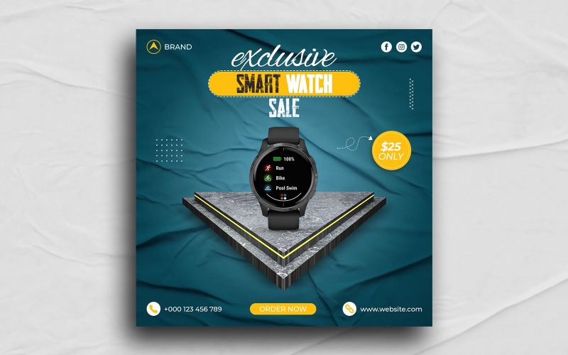 Smart Watch Sprzedaż Social Media Post Instagram Post Template