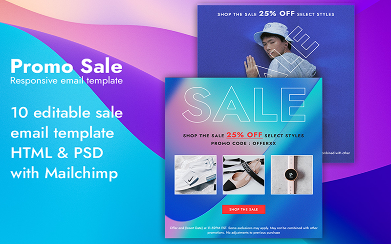 Vente promotionnelle - Modèle d'e-mail HTML avec Mailchimp