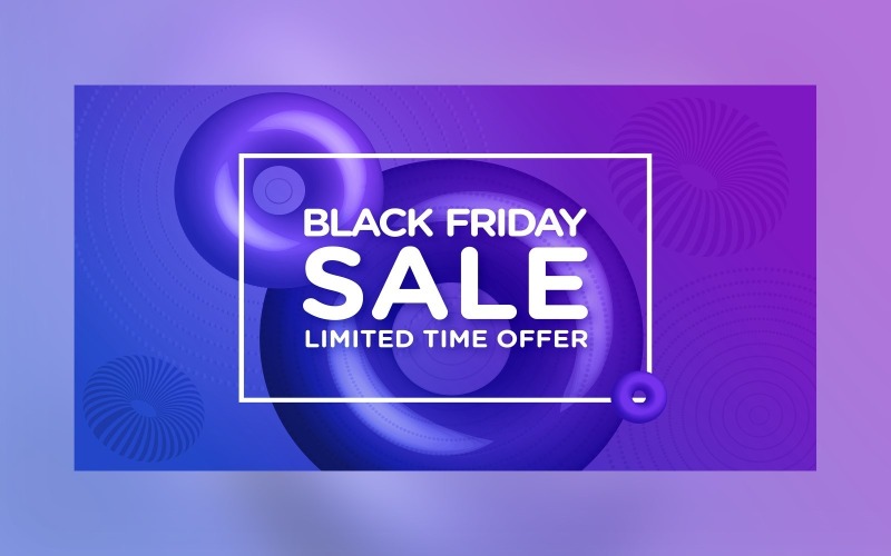 Black Friday Sale Begränsat erbjudande Försäljning Blå och lila färgdesignmall