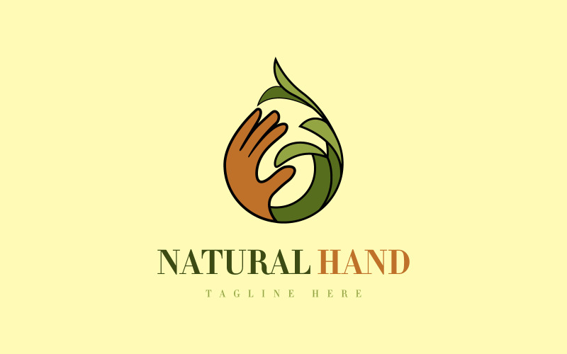Naturlig Hand Logo Vector Design