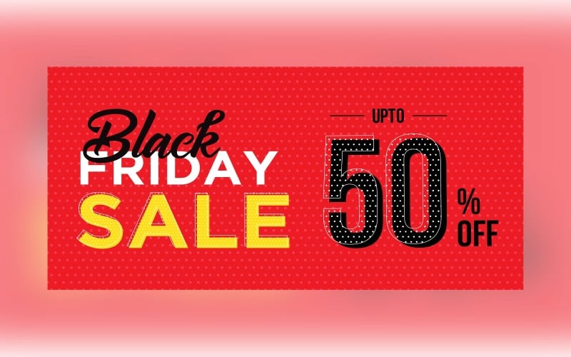 Black Friday -försäljningsbanner med 50% rabatt på design