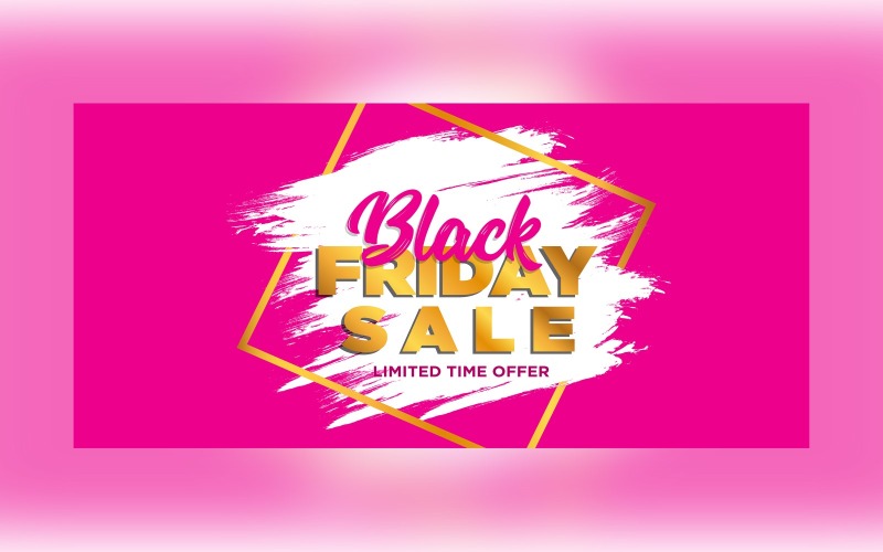 Black Friday Sale Banner Dark Pink and Whit para oferta por tempo limitado
