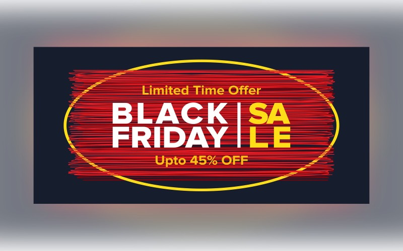 Black Friday Sale Limitowana oferta sprzedaży Szablon projektu w kolorze czarnym i czerwonym