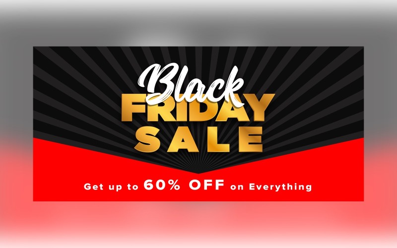 Black Friday Sale mit 60% Rabatt-Design auf roter und schwarzer Vorlage