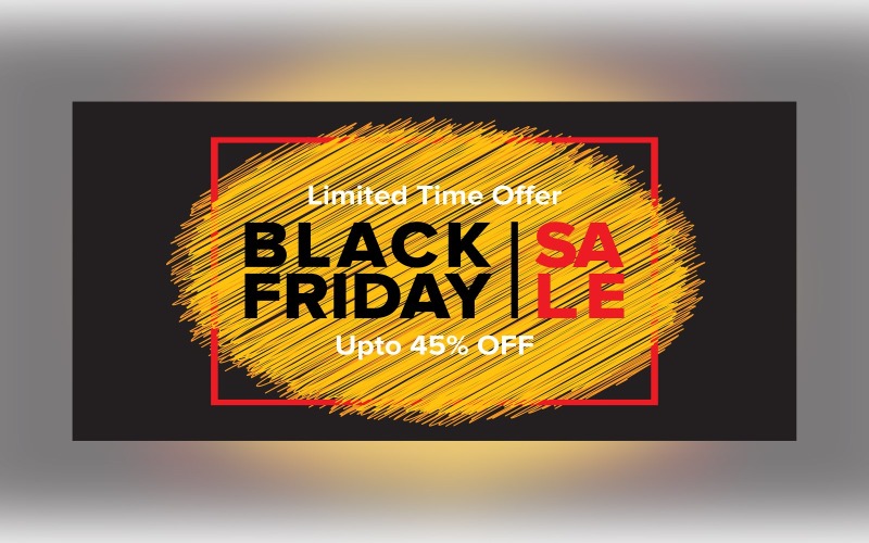 黑色星期五销售有限优惠销售黑色和黄色颜色设计模板