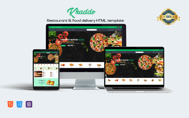 Khaddo - 餐厅和食品配送 Bootstrap5 HTML 网站模板
